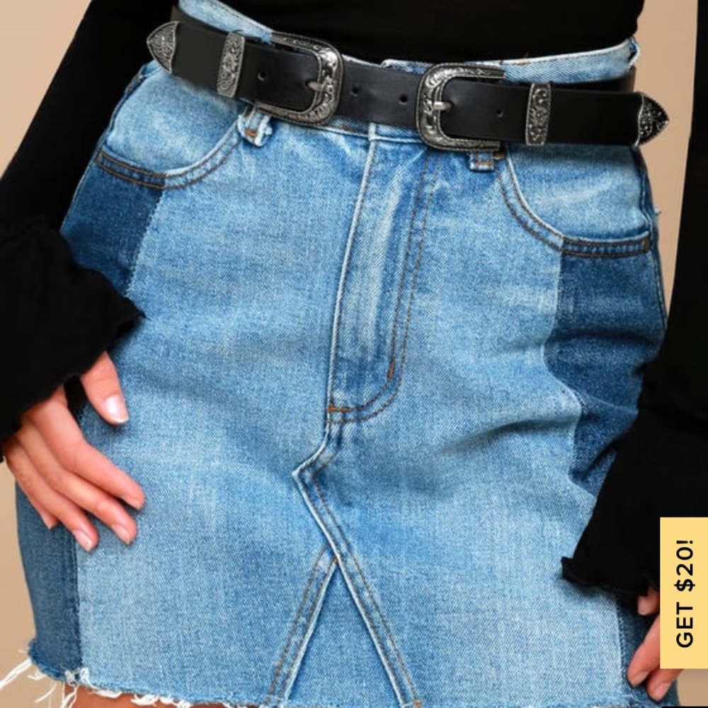 black and silver belt